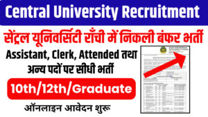 Central University of Jharkhand Recruitment 2024